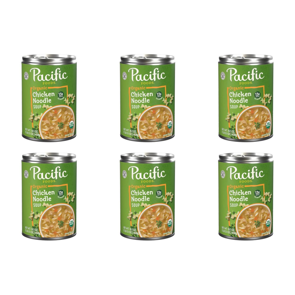 Pacific Foods Organic Chicken Noodle Soup, 16.1 oz Can (Pack of 12)