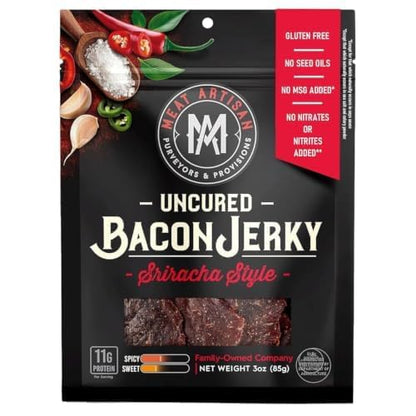 Meat Artisan Uncured Bacon Jerky | Premium Uncured Bacon | Gifts for Men
