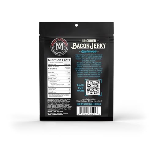 Meat Artisan Uncured Bacon Jerky | Premium Uncured Bacon | Gifts for Men