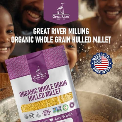 Great River Milling Organic Hulled Millet, Gluten Free Whole Grain