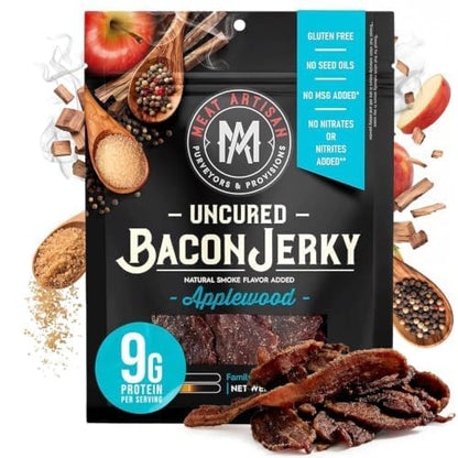 Meat Artisan Uncured Bacon Jerky | Premium Uncured Bacon | Gifts for Men