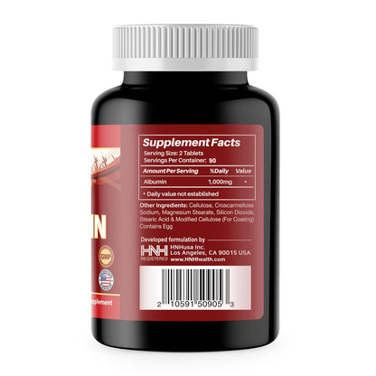Egg White Albumin Protein Tablets – 1000 mg, 180 Count