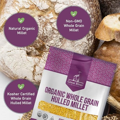 Great River Milling Organic Hulled Millet, Gluten Free Whole Grain