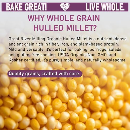 Great River Milling Organic Hulled Millet, Gluten Free Whole Grain