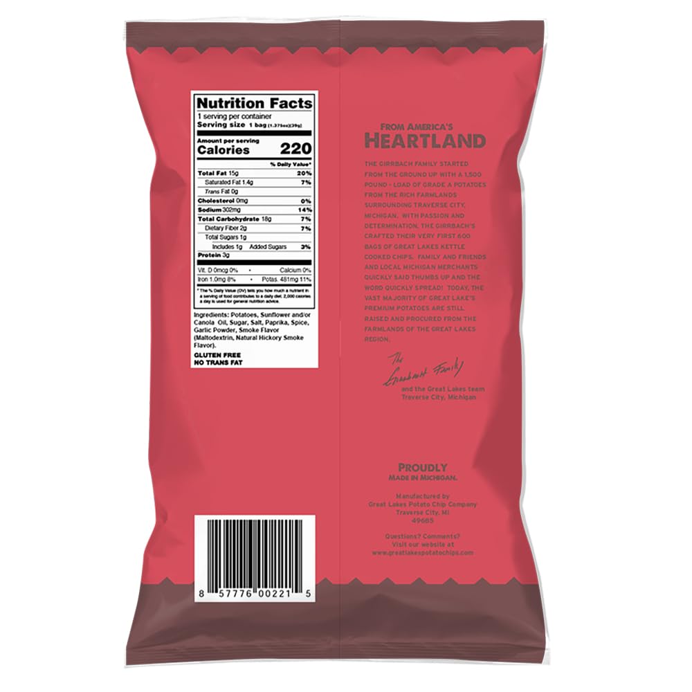 Barbecue Kettle-Cooked Potato Chips – 40 Individual Bags
