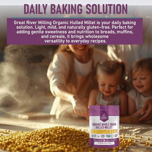 Great River Milling Organic Hulled Millet, Gluten Free Whole Grain