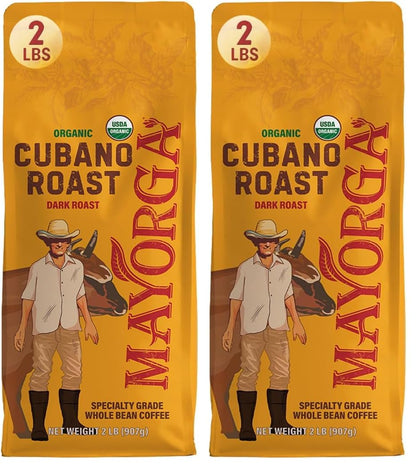 Mayorga Organics Cubano Roast Beans - 100% Arabica Whole Coffee Beans