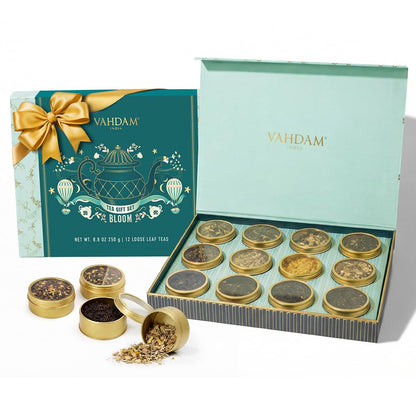 Premium Loose Leaf Tea Sampler Gift Set – 12 Tin Caddies