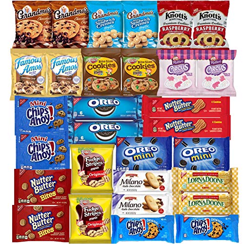 Cookies Variety Pack Bulk, Individually Wrapped Assorted Snacks, 30 Pack