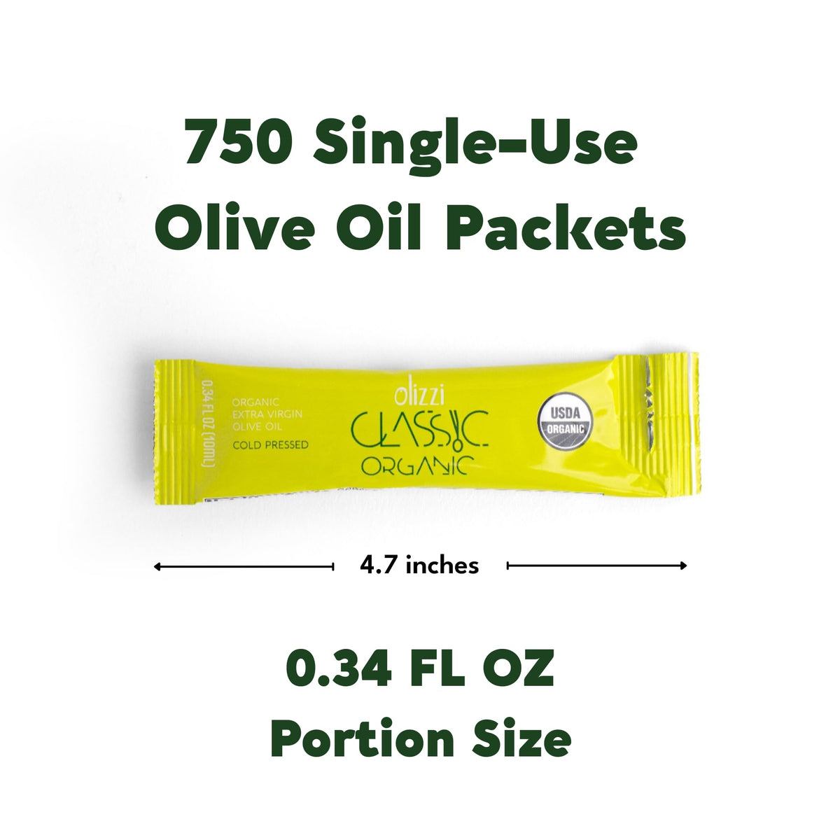 Organic Extra Virgin Olive Oil Packets – 750 Single Serves