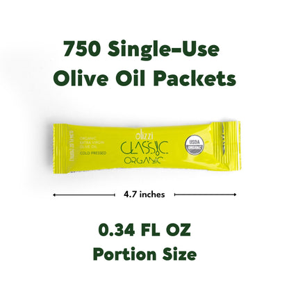 Organic Extra Virgin Olive Oil Packets – 750 Single Serves