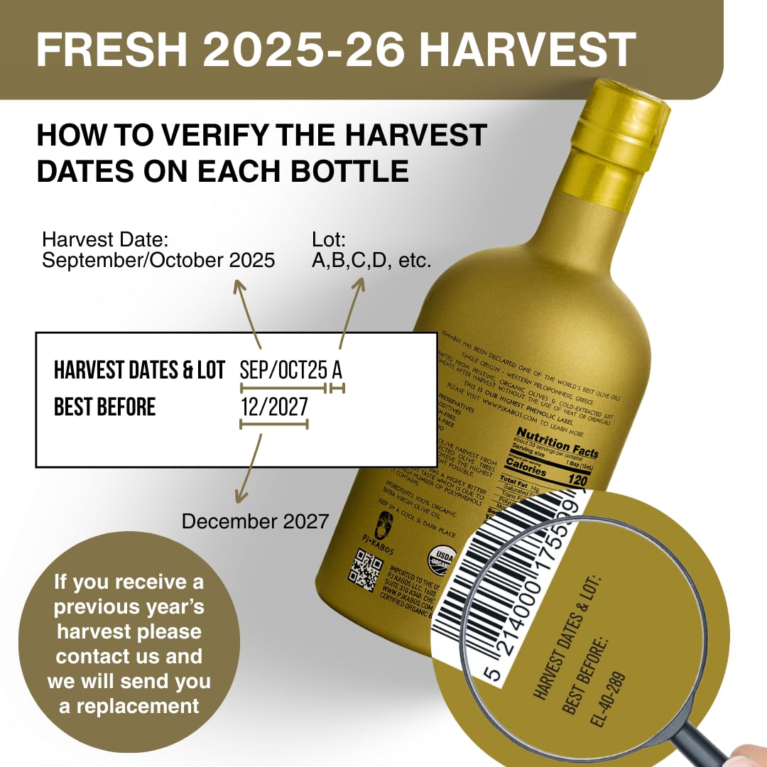 Organic Greek Extra Virgin Olive Oil – High Phenolic, 16.9 oz