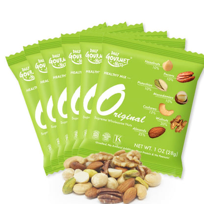 DAILY GOURMET NUTS Unsalted Mixed Nuts Snack Packs