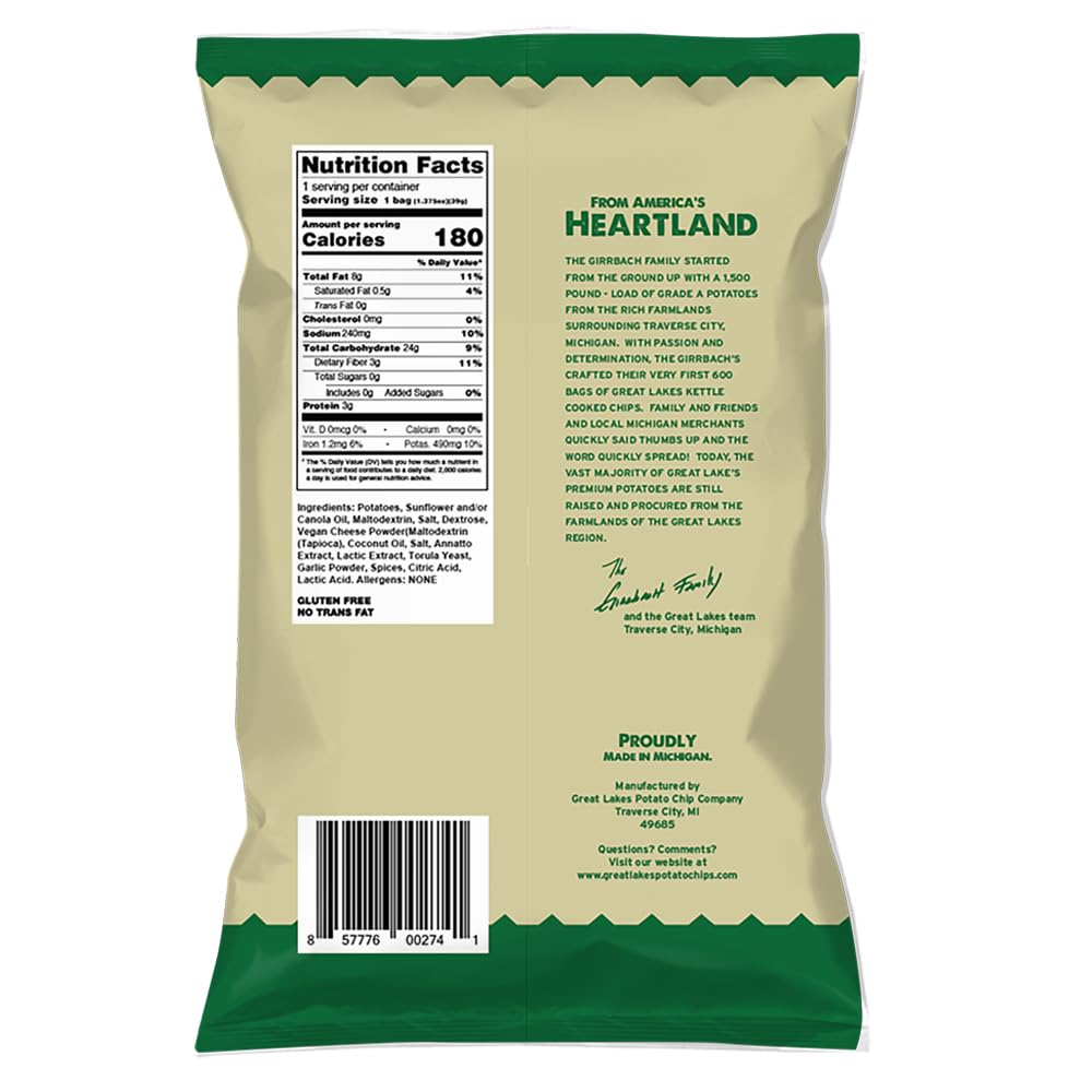 Parmesan Ranch Kettle-Cooked Potato Chips – 40 Snack Bags