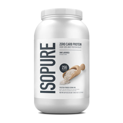 Isopure Unflavored Protein, 25g Whey Isolate, Zero Carb & Keto Friendly, 16 Servings