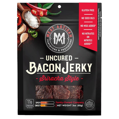 Meat Artisan Uncured Bacon Jerky | Premium Uncured Bacon | Gifts for Men