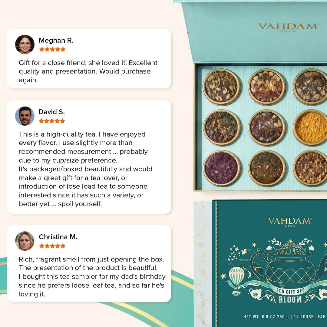 Premium Loose Leaf Tea Sampler Gift Set – 12 Tin Caddies