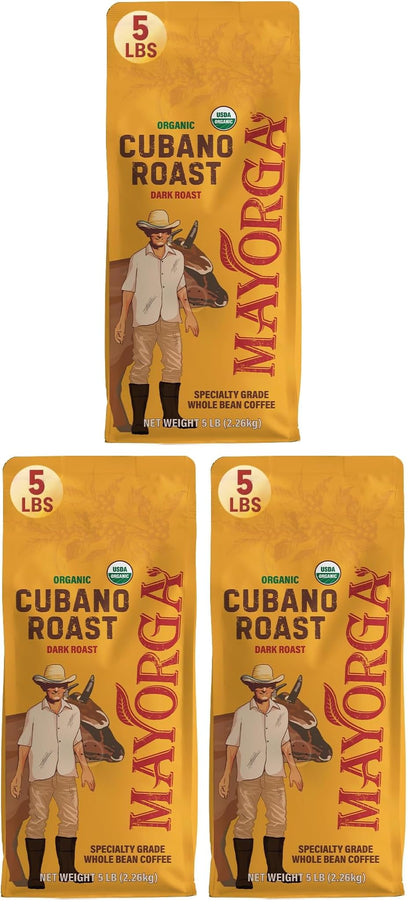 Mayorga Organics Cubano Roast Beans - 100% Arabica Whole Coffee Beans