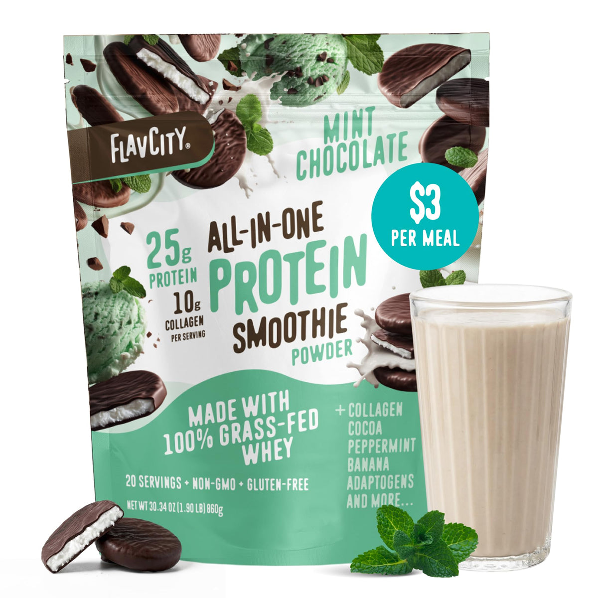 FlavCity Grass Fed Whey Protein Powder