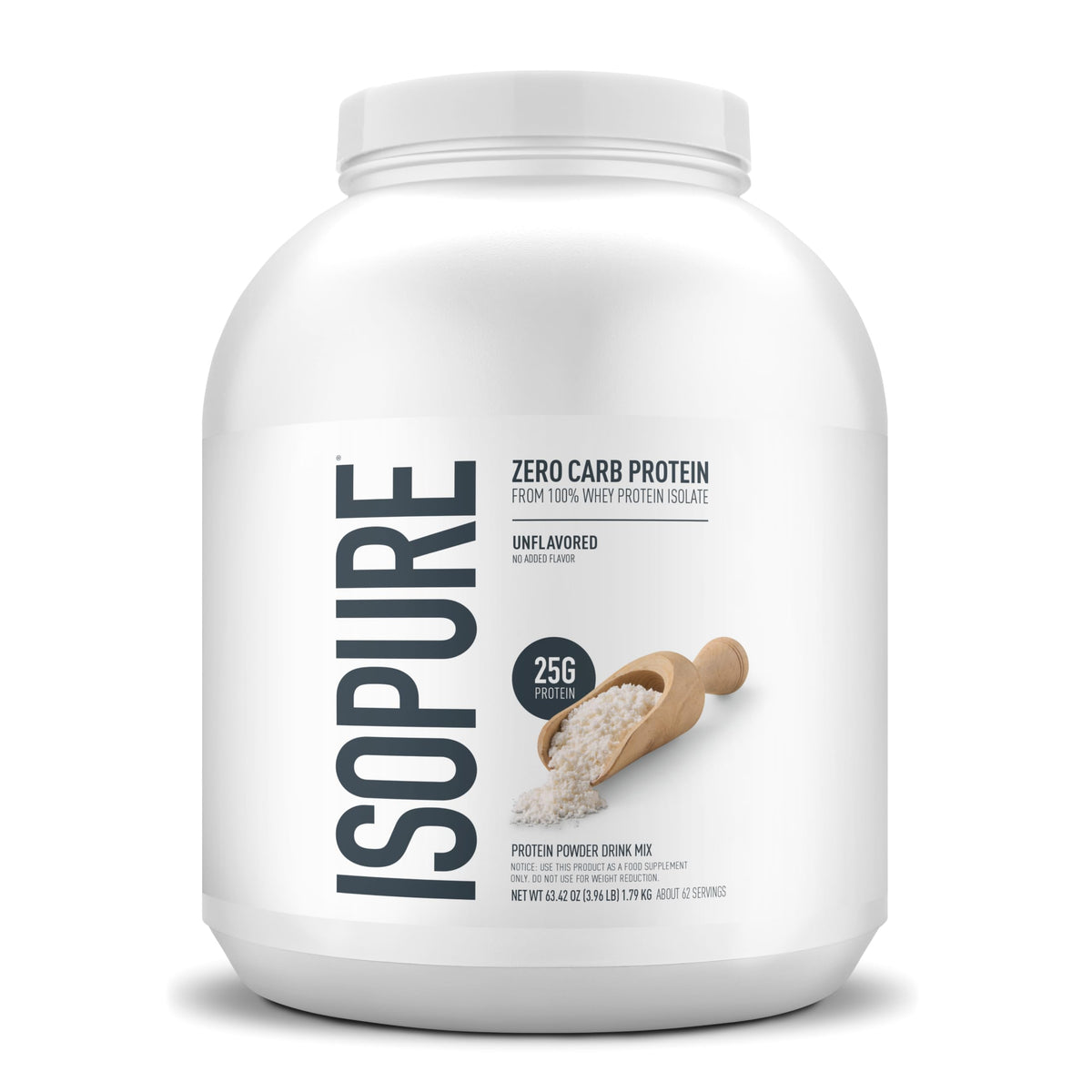 Isopure Unflavored Protein, 25g Whey Isolate, Zero Carb & Keto Friendly, 16 Servings