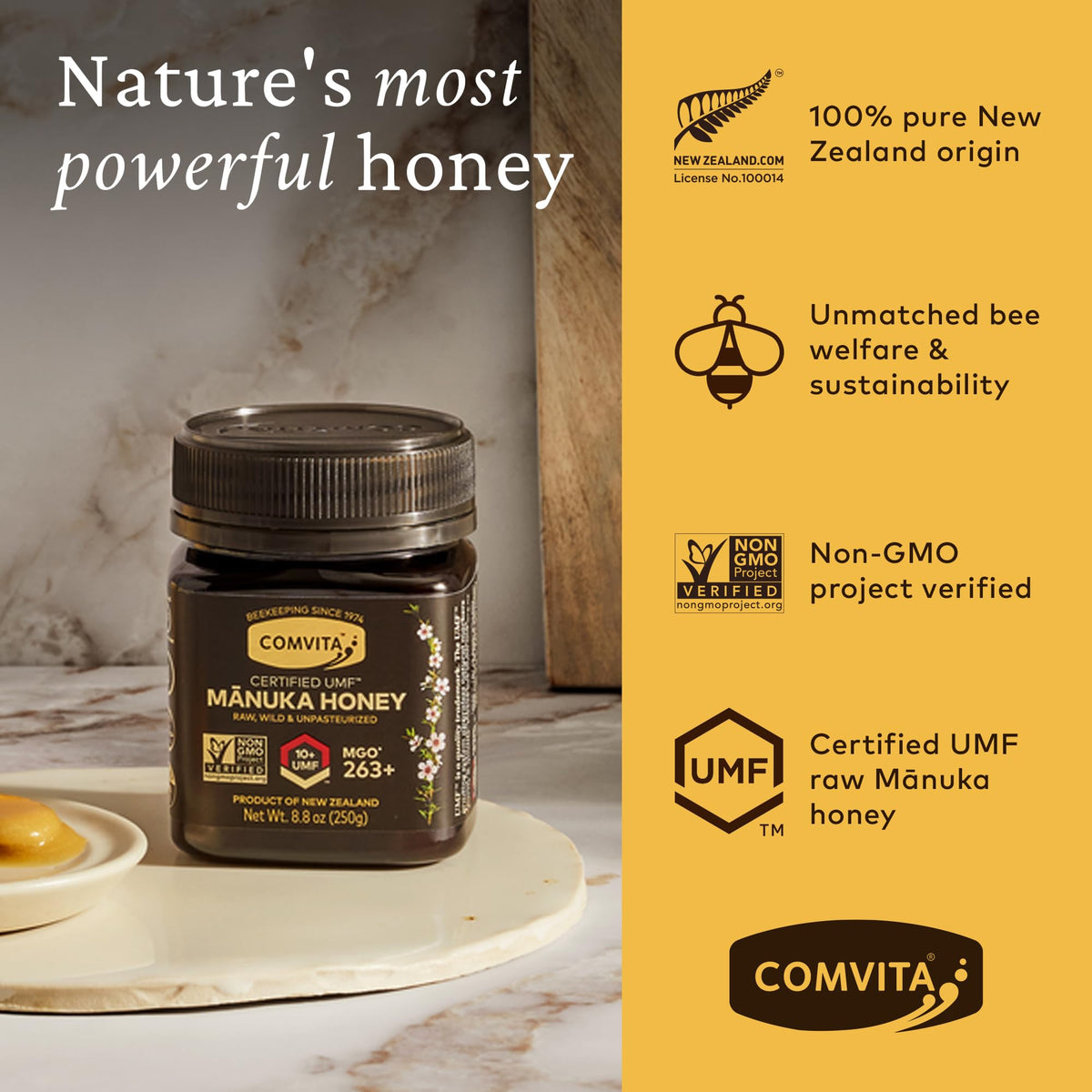 UMF 10+ Manuka Honey MGO 263+ – Raw & Unpasteurized