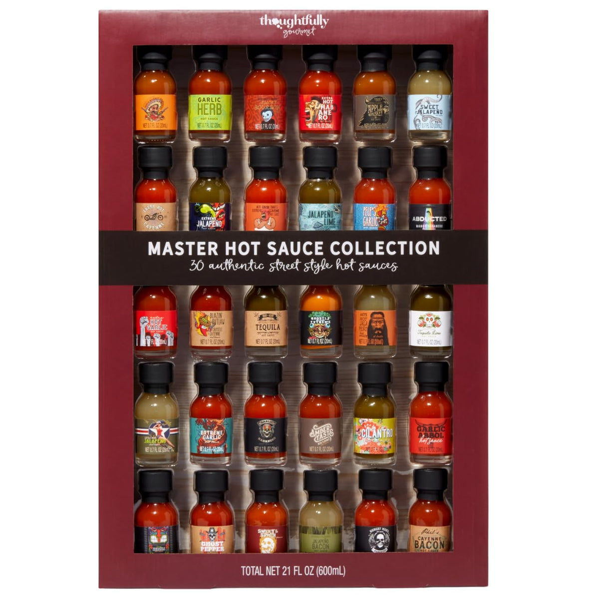 Thoughtfully Gourmet, Master Hot Sauce Collection Sampler Set, Set of 30