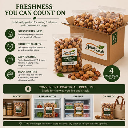 Premium Kosher Mixed Nuts in Shell, No Brazil Nuts – 10 lb