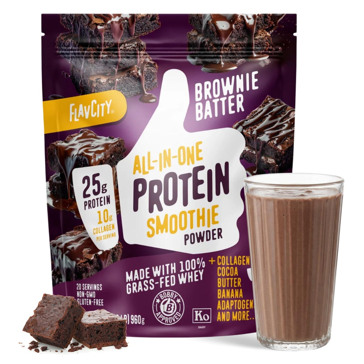 FlavCity Grass Fed Whey Protein Powder
