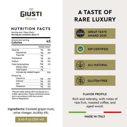 Extra Thick Balsamic Vinegar of Modena IGP – 4 Gold Medals