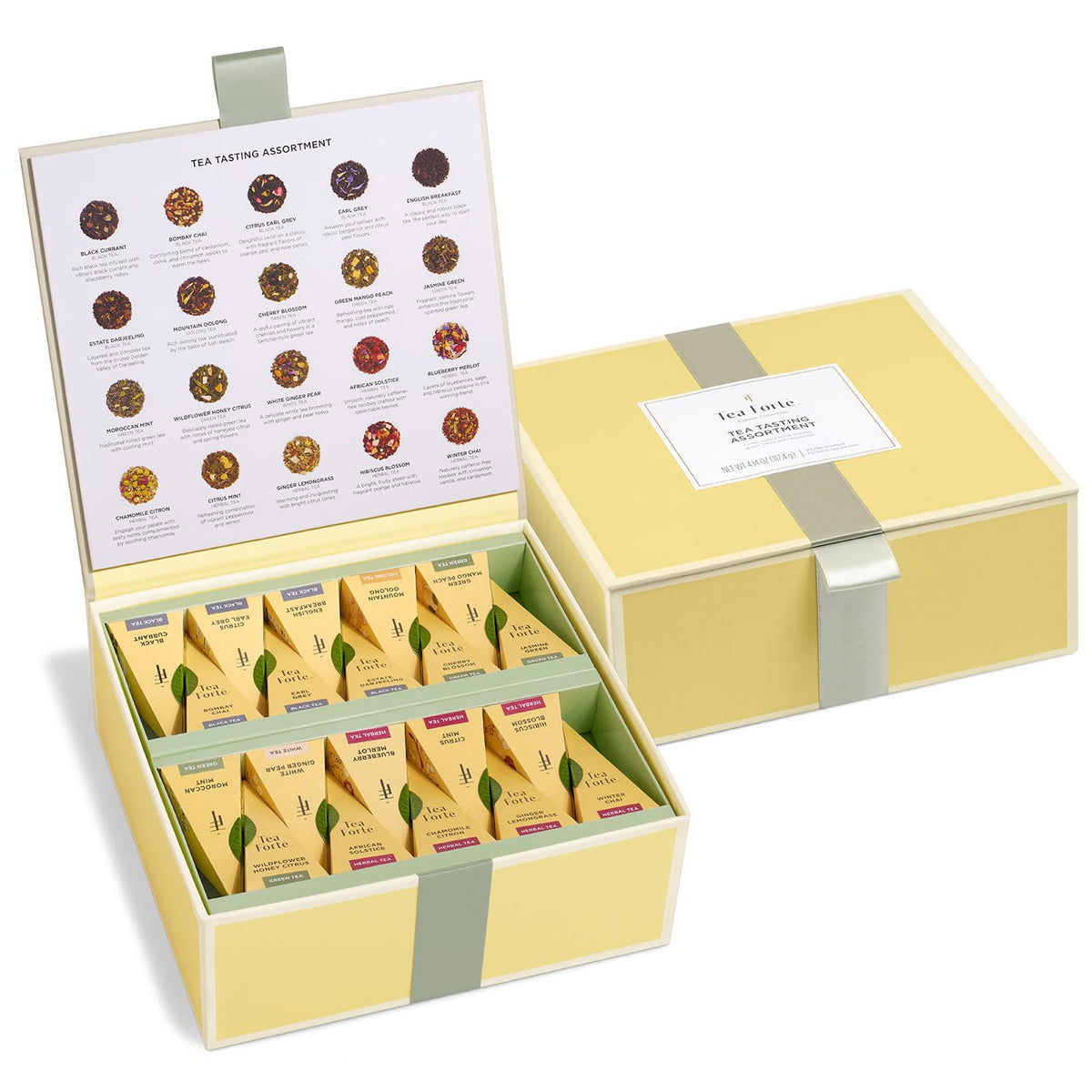 Premium Tea Chest Gift Set – 40 Pyramid Tea Infuser Bags