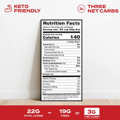 Keto Lupini Rotini Pasta – 20g Protein, 3g Net Carbs, 3 Pack