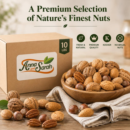 Premium Kosher Mixed Nuts in Shell, No Brazil Nuts – 10 lb
