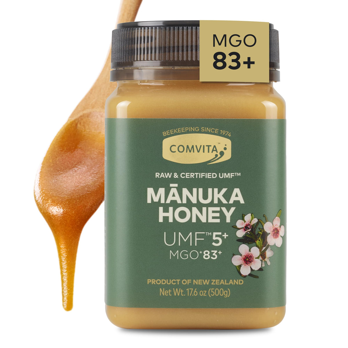 UMF 5+ Manuka Honey MGO 83+ – Raw & Unpasteurized
