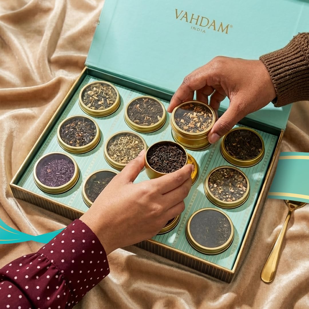 Premium Loose Leaf Tea Sampler Gift Set – 12 Tin Caddies