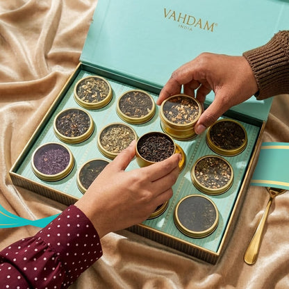 Premium Loose Leaf Tea Sampler Gift Set – 12 Tin Caddies