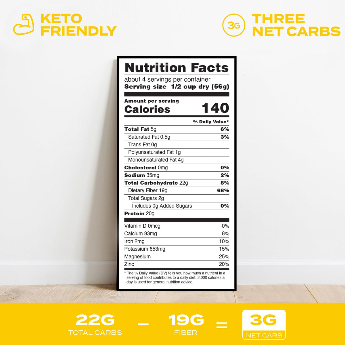 Keto Lupini Penne Pasta – 20g Protein, 3g Net Carbs, 3 Pack