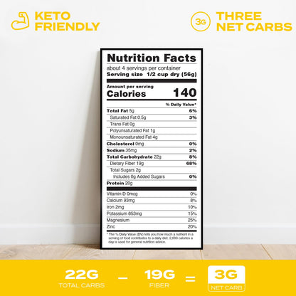 Keto Lupini Penne Pasta – 20g Protein, 3g Net Carbs, 3 Pack