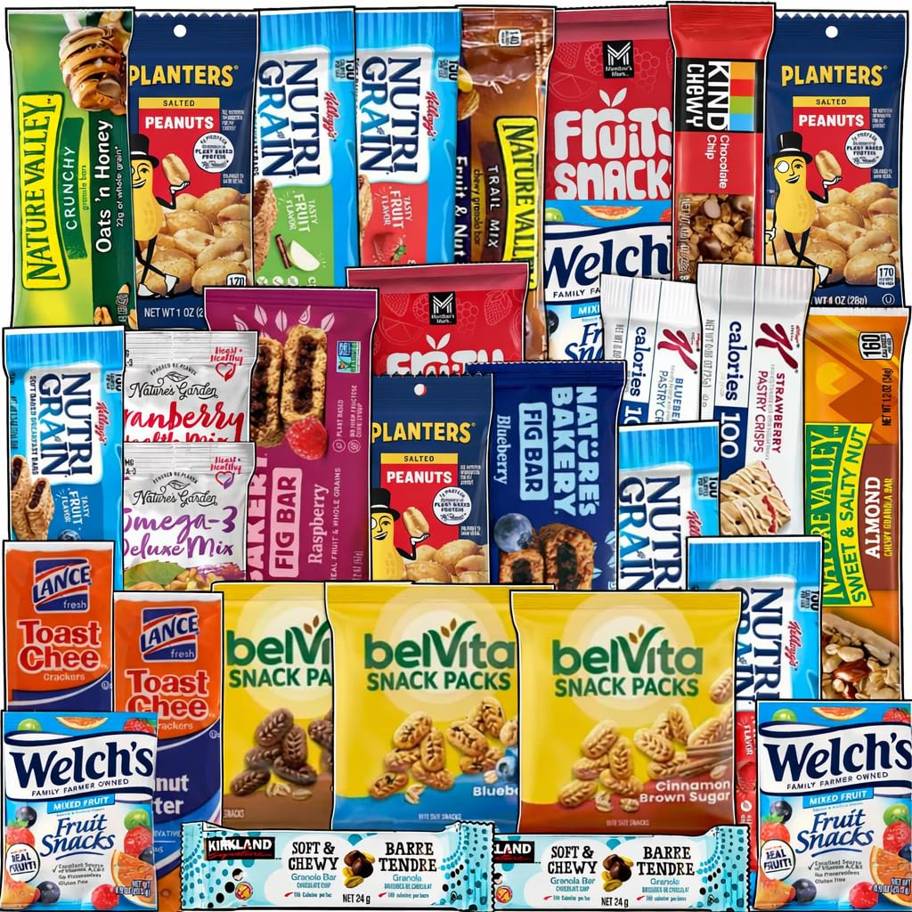 Snack Variety Box – Granola, Nuts, Fruit & Crackers, 30 Count