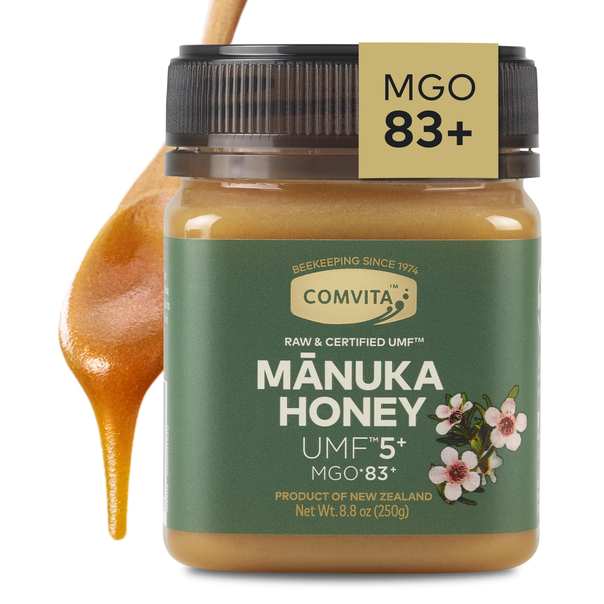 UMF 5+ Manuka Honey MGO 83+ – Raw & Unpasteurized