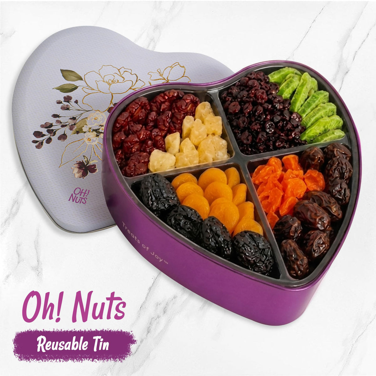 Gourmet Dried Fruit & Nut Gift Tin – Healthy Snack Assortment