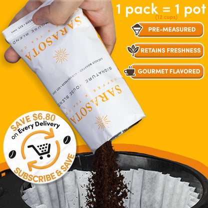 Low-Acid Decaf Flavored Ground Coffee – Premeasured Packs
