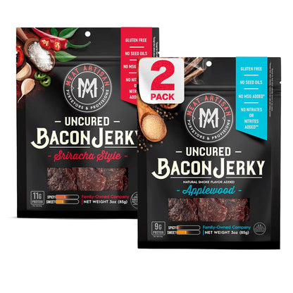 Meat Artisan Uncured Bacon Jerky | Premium Uncured Bacon | Gifts for Men