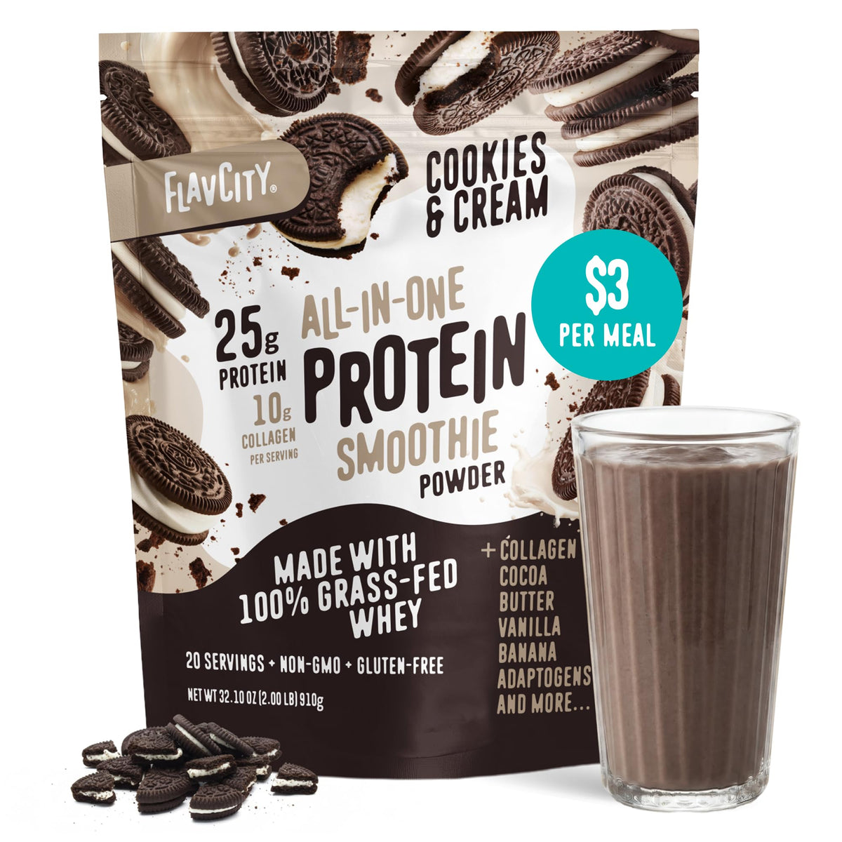 FlavCity Grass Fed Whey Protein Powder