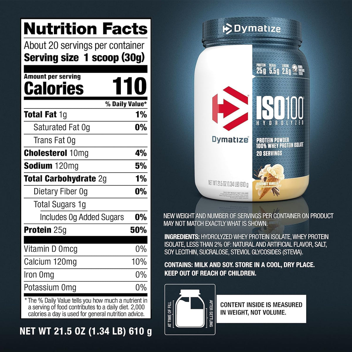 Hydrolyzed Whey Isolate Protein Powder – 25g Protein