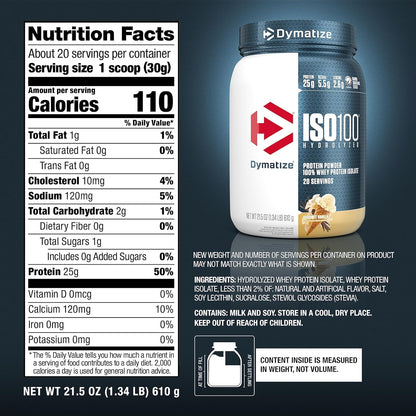 Hydrolyzed Whey Isolate Protein Powder – 25g Protein