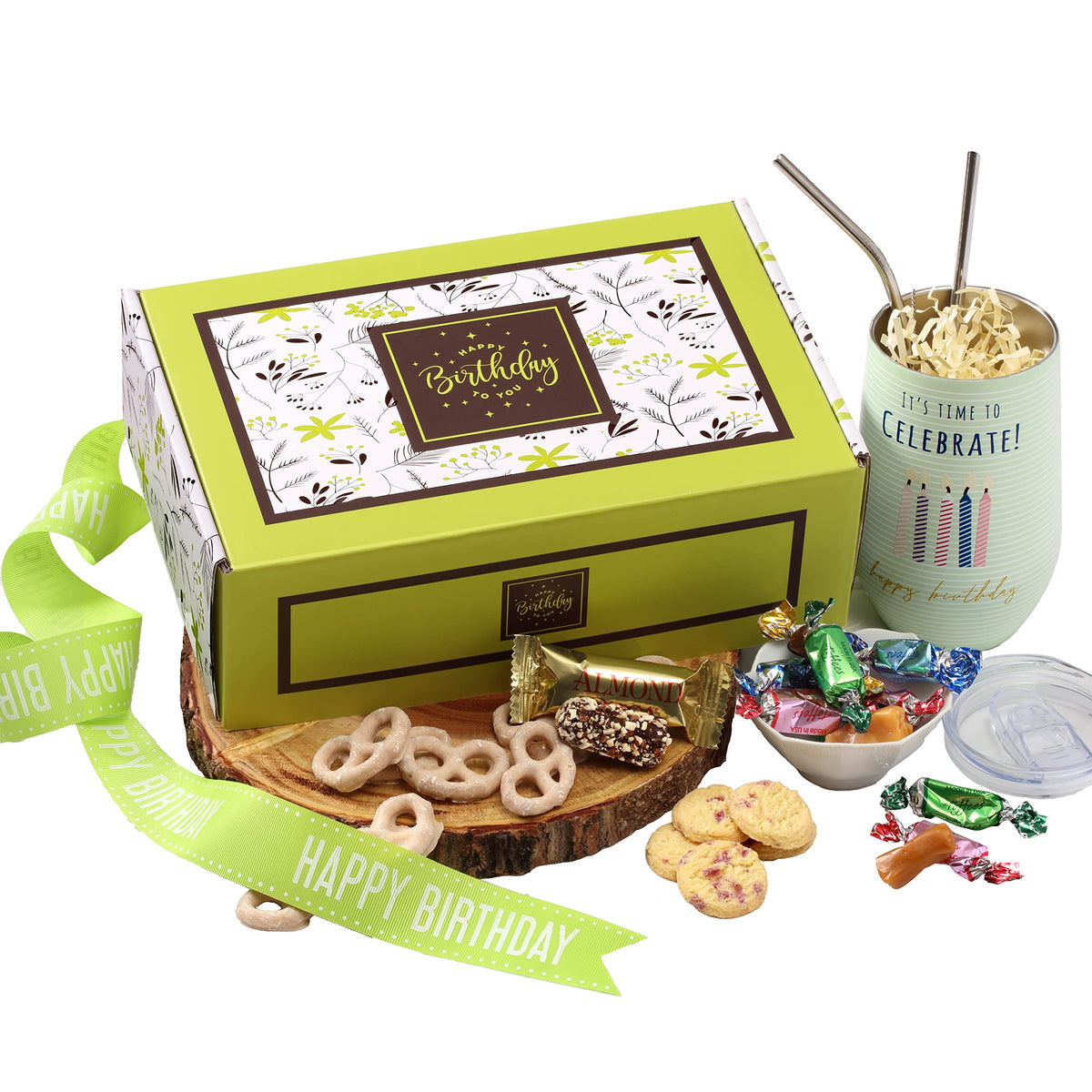 Gourmet Birthday Gift Box – Sweets, Chocolate & 16 oz Mug