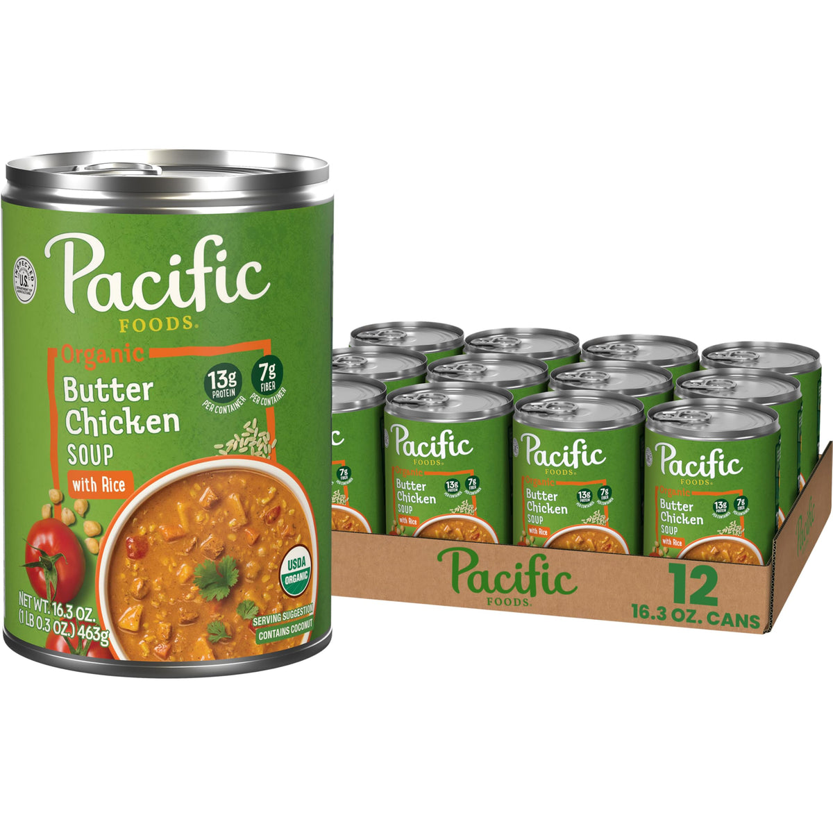 Pacific Foods Organic Chicken Noodle Soup, 16.1 oz Can (Pack of 12)