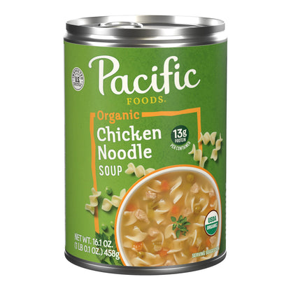 Pacific Foods Organic Chicken Noodle Soup, 16.1 oz Can (Pack of 12)
