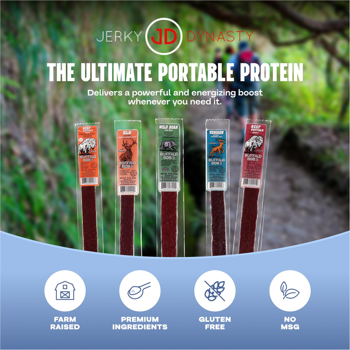 Gourmet Jerky Variety Pack – High-Protein Farm-Raised Mix