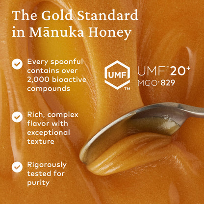 UMF 20+ Manuka Honey MGO 829+ – Pure & Unpasteurized, 8.8 oz